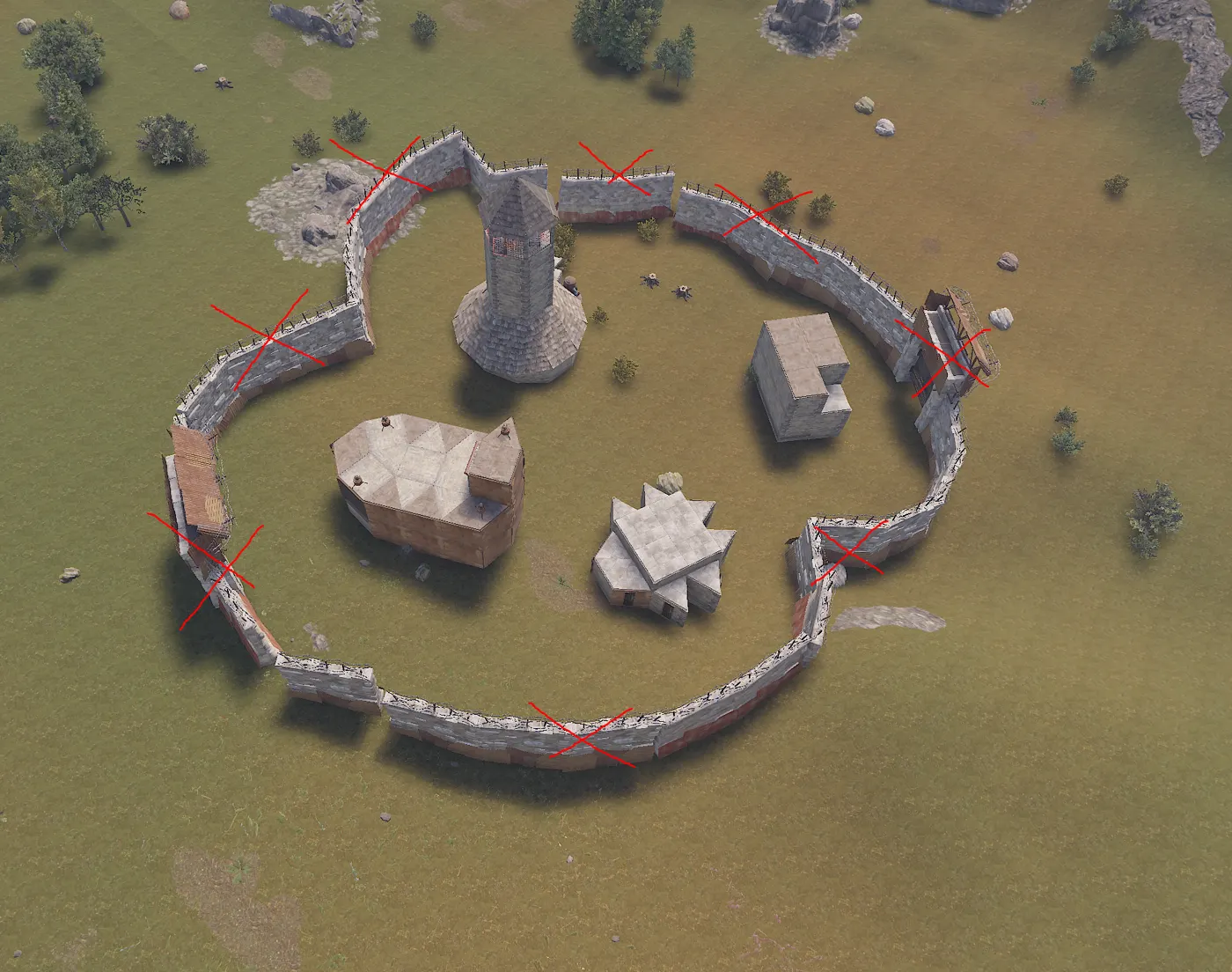 A community town wrapped in a compound wall before PVP Prep Time